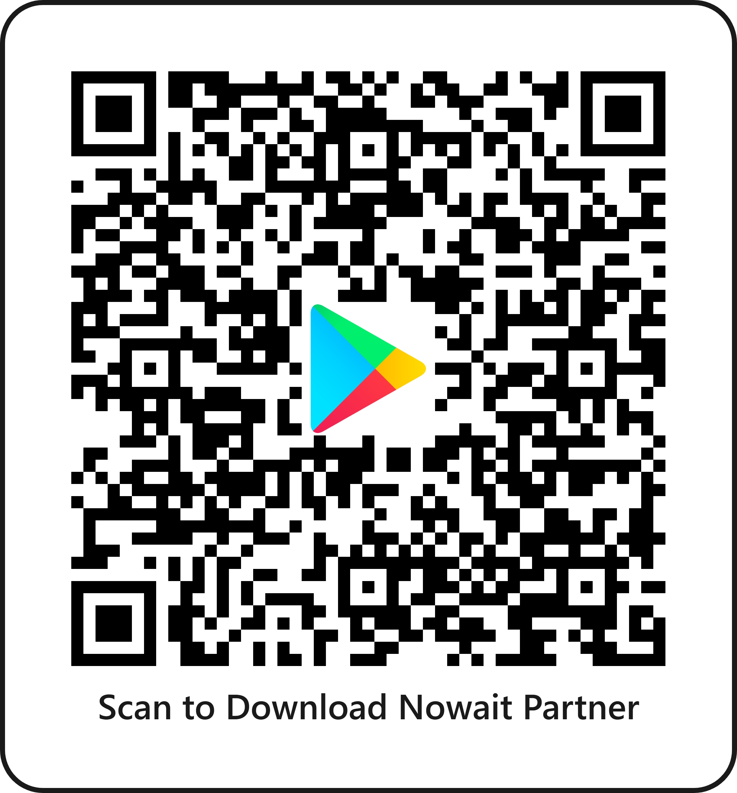 Scan QR code to download the NoWait app